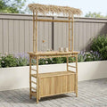 vidaXL Outdoor Bar Table Natural 43.31 x 19.69 x 82.28 in Bamboo