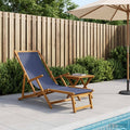 vidaXL Folding Sun Lounger 3 Position Solid Eucalyptus Wood Blue