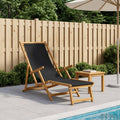 vidaXL Folding Sun Lounger 3 Position Solid Eucalyptus Wood Black