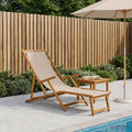 vidaXL Folding Sun Lounger Solid Eucalyptus Wood Beige