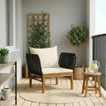 vidaXL Garden Chair with Cushions Solid Acacia Wood & Rope Natural