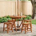 vidaXL Folding Garden Table Brown  35.43 x 29.53 in