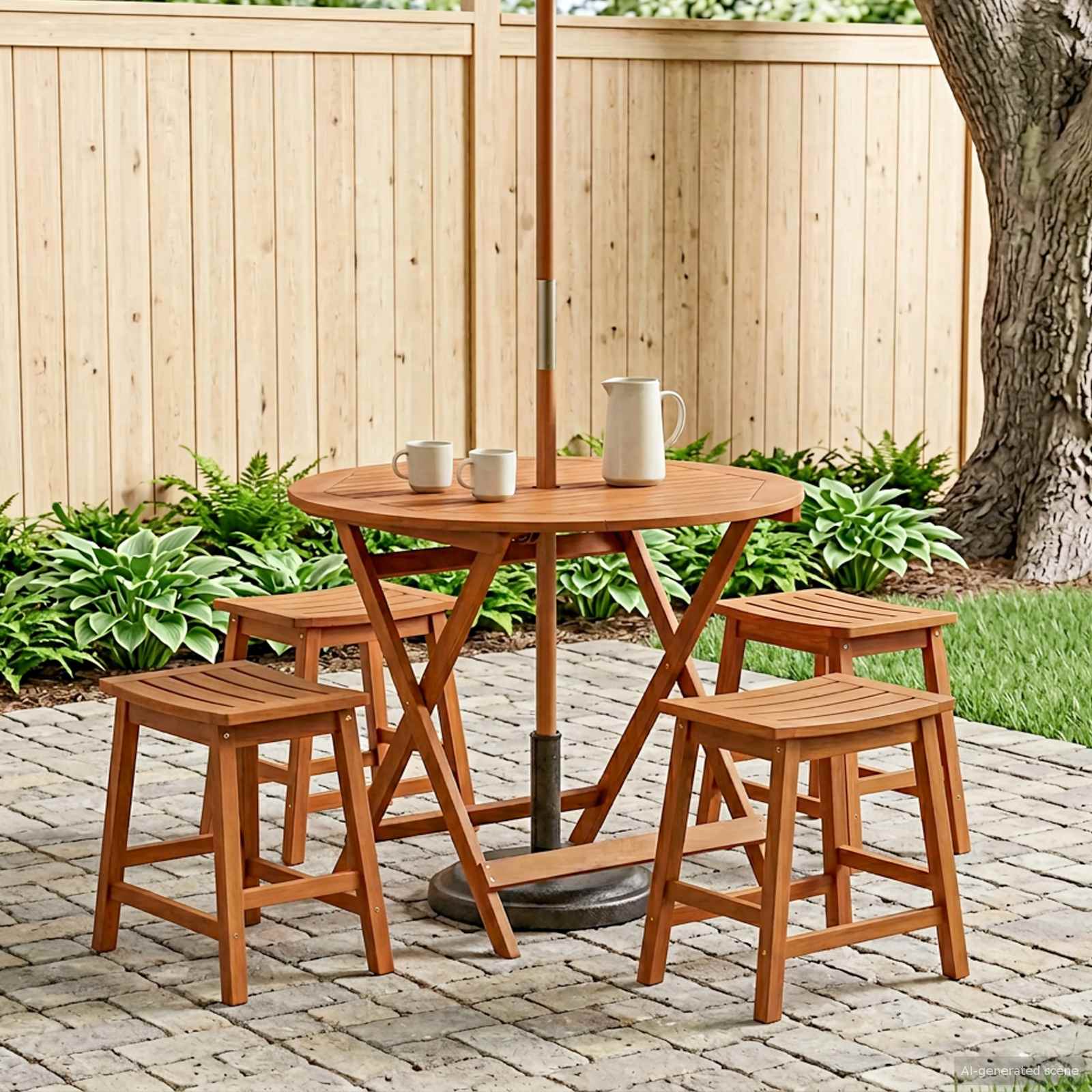 vidaXL Folding Garden Table Brown  35.43 x 29.53 in