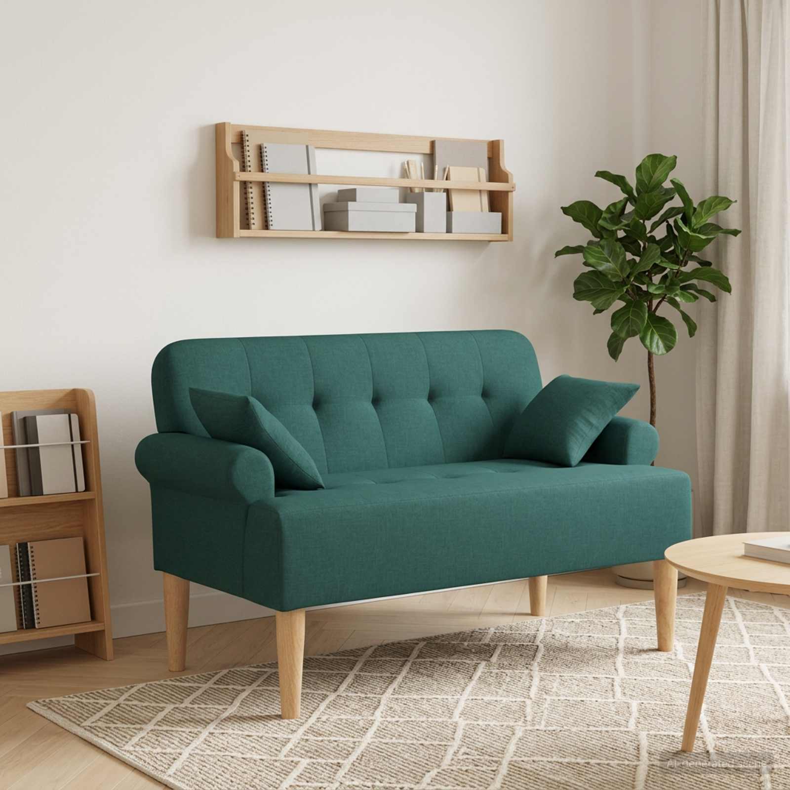 vidaXL Loveseat with button tufted Dark Green 47.24 x 25.59 x 31.10 in