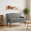vidaXL | Loveseat with button tufted | Dark Grey 43.70 x 25.59 x 31.10 in