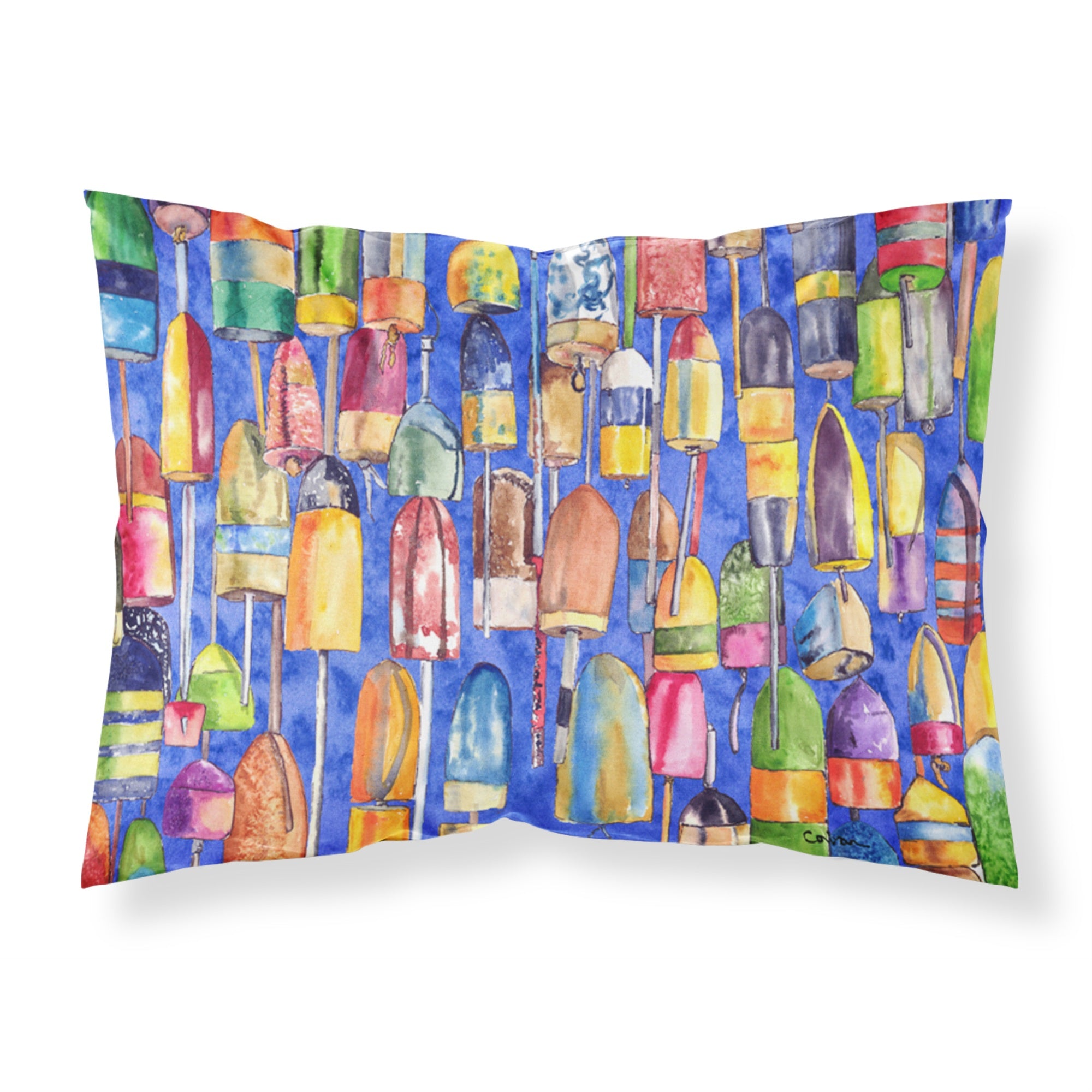 'Caroline'S Treasures 8723Pillowcase Lobster Buoys Moisture Wicking Fabric Standard Pillowcase, Large, Multicolor'