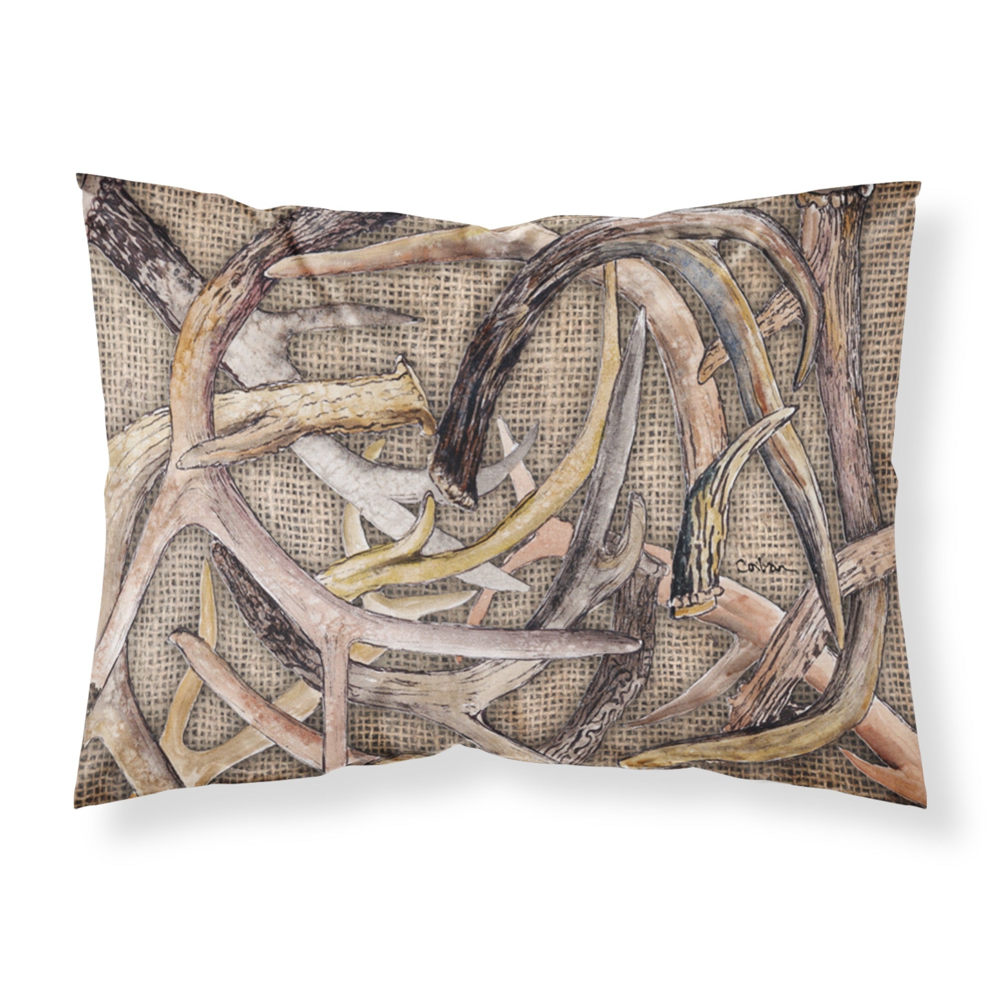 'Caroline'S Treasures 8732Pillowcase Deer Horns Moisture Wicking Fabric Standard Pillowcase, Large, Multicolor'