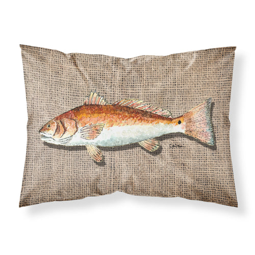 'Caroline'S Treasures 8736Pillowcase Fish Red Fish Moisture Wicking Fabric Standard Pillowcase, Large, Multicolor'