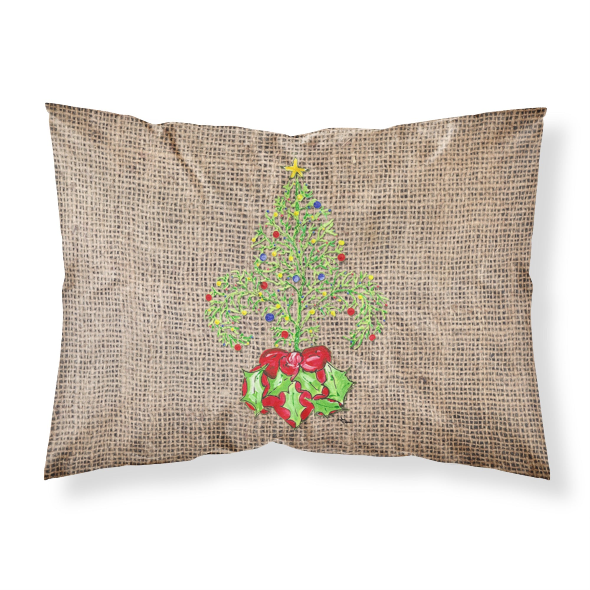 'Caroline'S Treasures 8745Pillowcase Christmas Tree Fleur De Lis Moisture Wicking Fabric Standard Pillowcase, Large, Multicolor