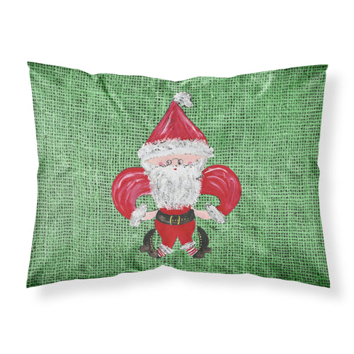 'Caroline'S Treasures 8746Pillowcase Christmas Santa Fleur De Lis Moisture Wicking Fabric Standard Pillowcase, Large, Multicolo