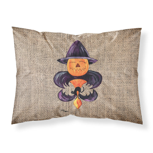 'Caroline'S Treasures 8748Pillowcase Halloween Pumpkin Bat Fleur De Lis Moisture Wicking Fabric Standard Pillowcase, Large, Mul
