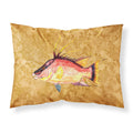 'Caroline'S Treasures 8751Pillowcase Hog Snapper On Gold Fabric Standard Pillowcase, Large, Multicolor'