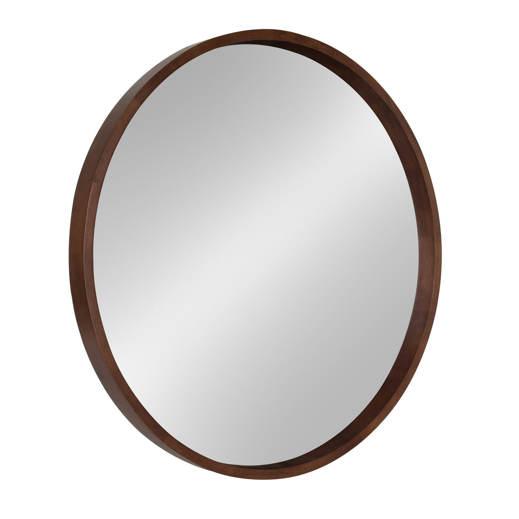 Hutton Round Wood Wall Mirror