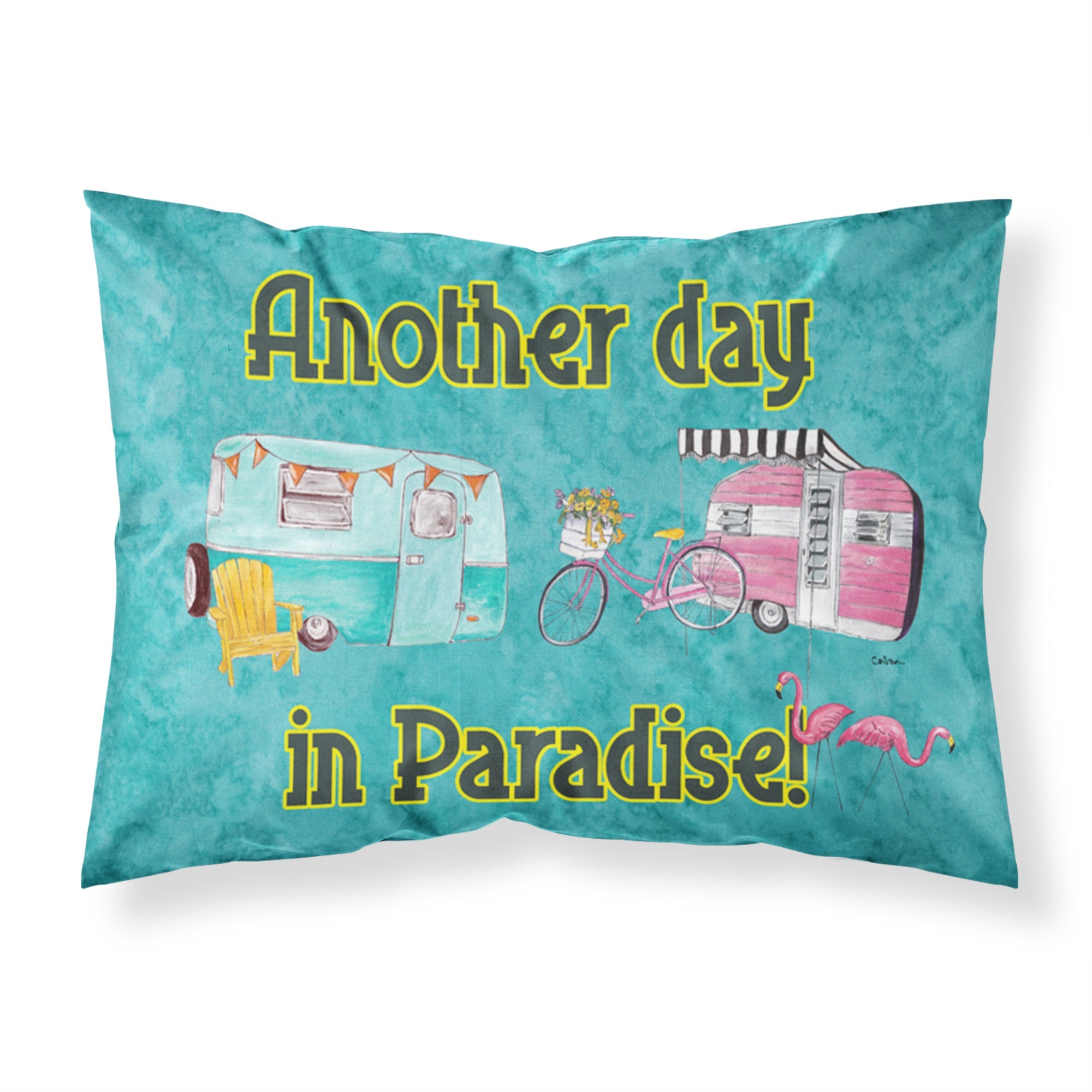 'Caroline'S Treasures 8758Pillowcase Another Day In Paradise Moisture Wicking Fabric Standard Pillowcase, Large, Multicolor'