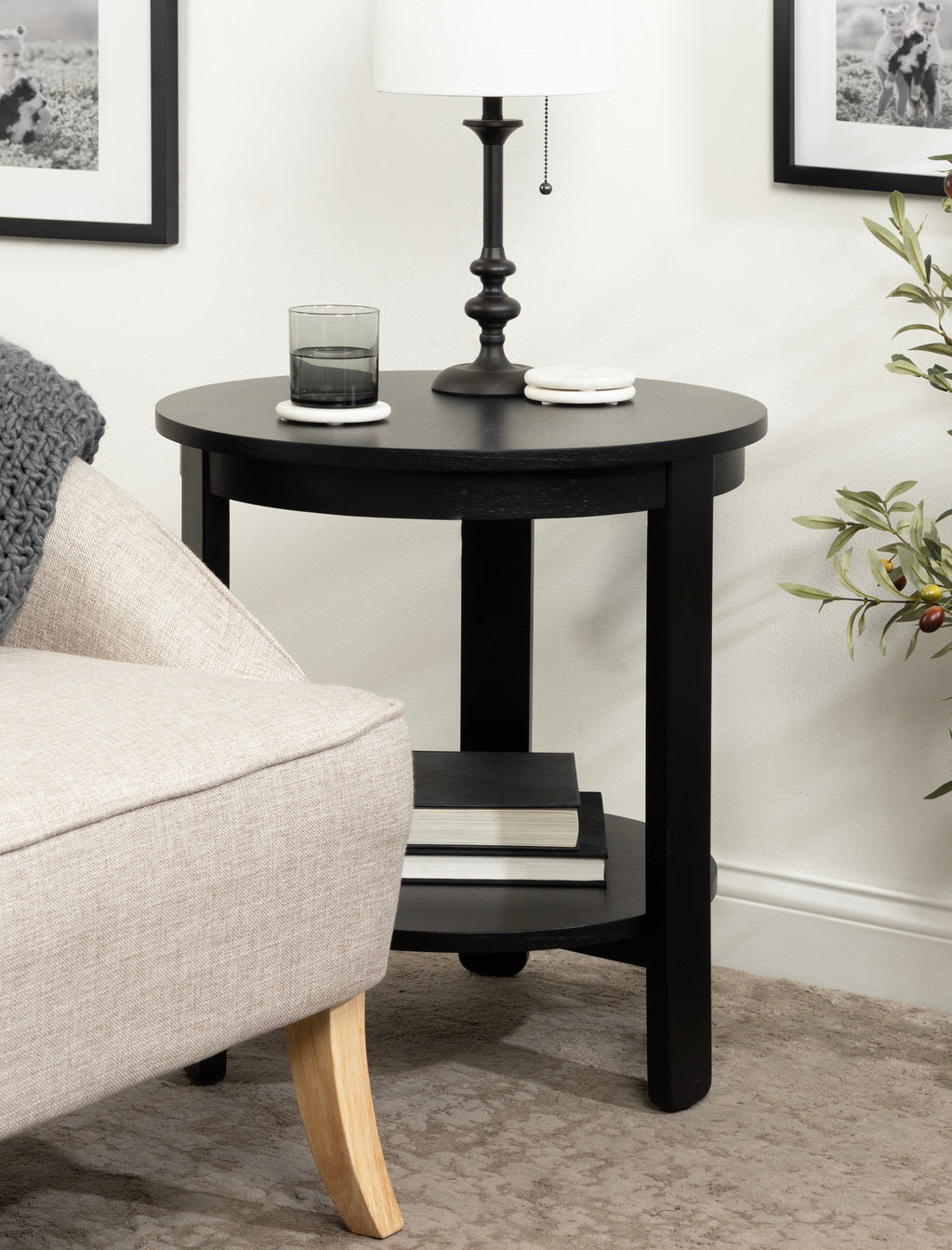 Foxford Round Wood Side Table