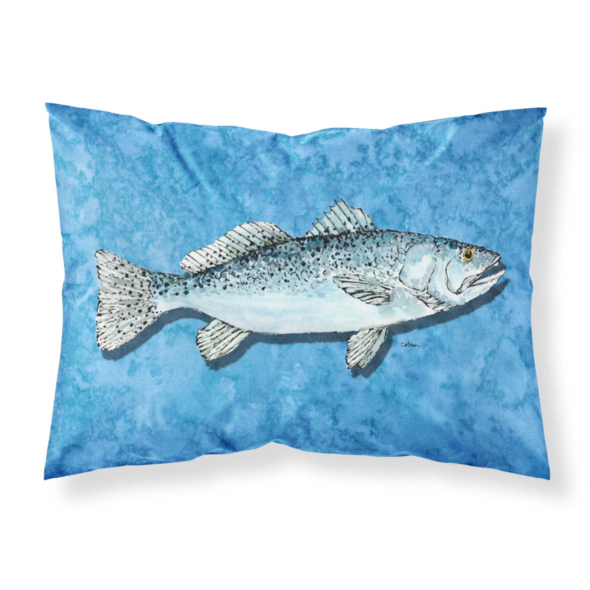 'Caroline'S Treasures 8770Pillowcase Fish-Trout Moisture Wicking Fabric Standard Pillowcase, Large, Multicolor'