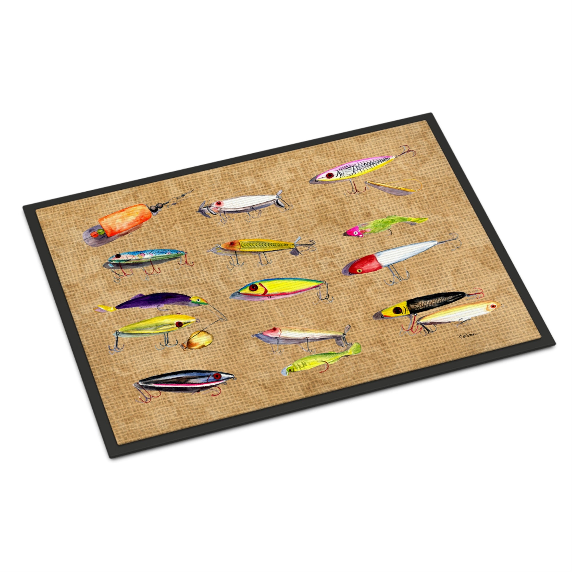 'Caroline'S Treasures Fishing Lures Indoor Or Outdoor Mat, 24'' X 36'', Multicolor'