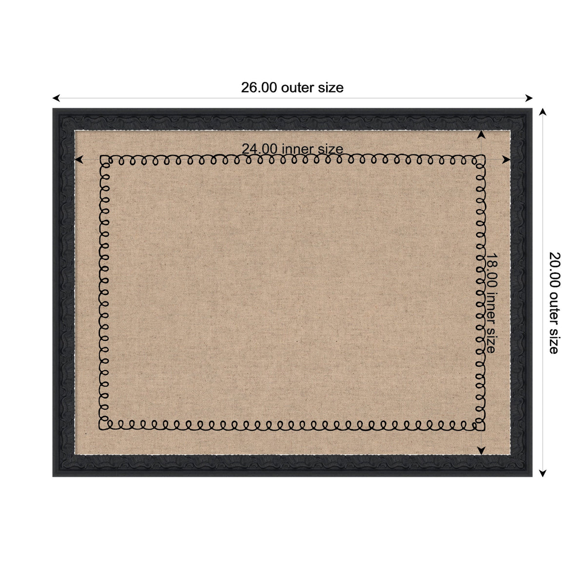 Pinboard Black Scallop Print
