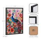 Gallery Bright Colorful Boho Peacock and Botanicals Print by The Creative Bunch Studio
