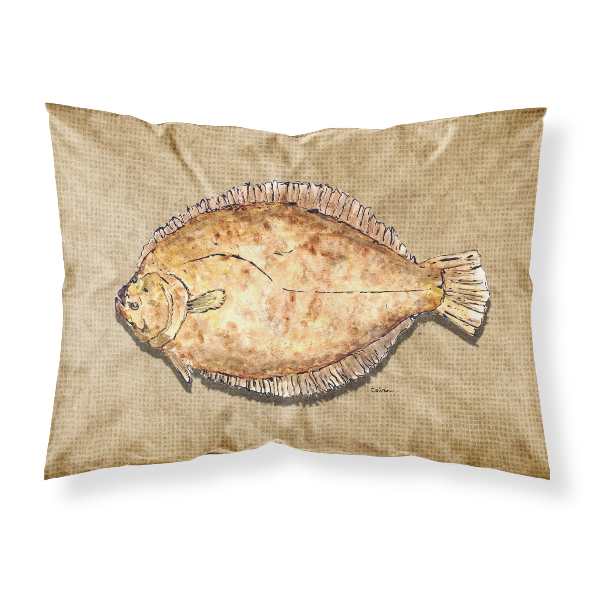 'Caroline'S Treasures 8821Pillowcase Flounder Moisture Wicking Fabric Standard Pillowcase, Large, Multicolor'