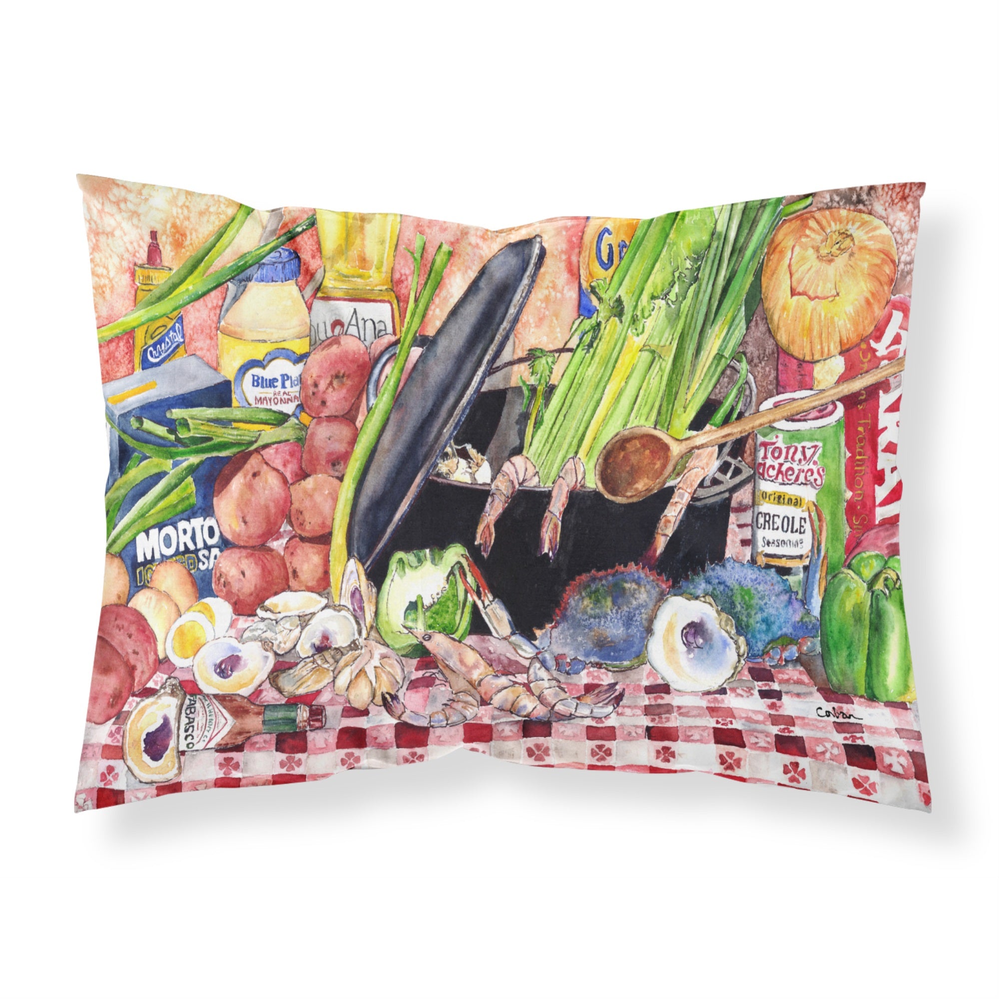 'Caroline'S Treasures 8825Pillowcase Gumbo And Potato Salad Moisture Wicking Fabric Standard Pillowcase, Large, Multicolor'