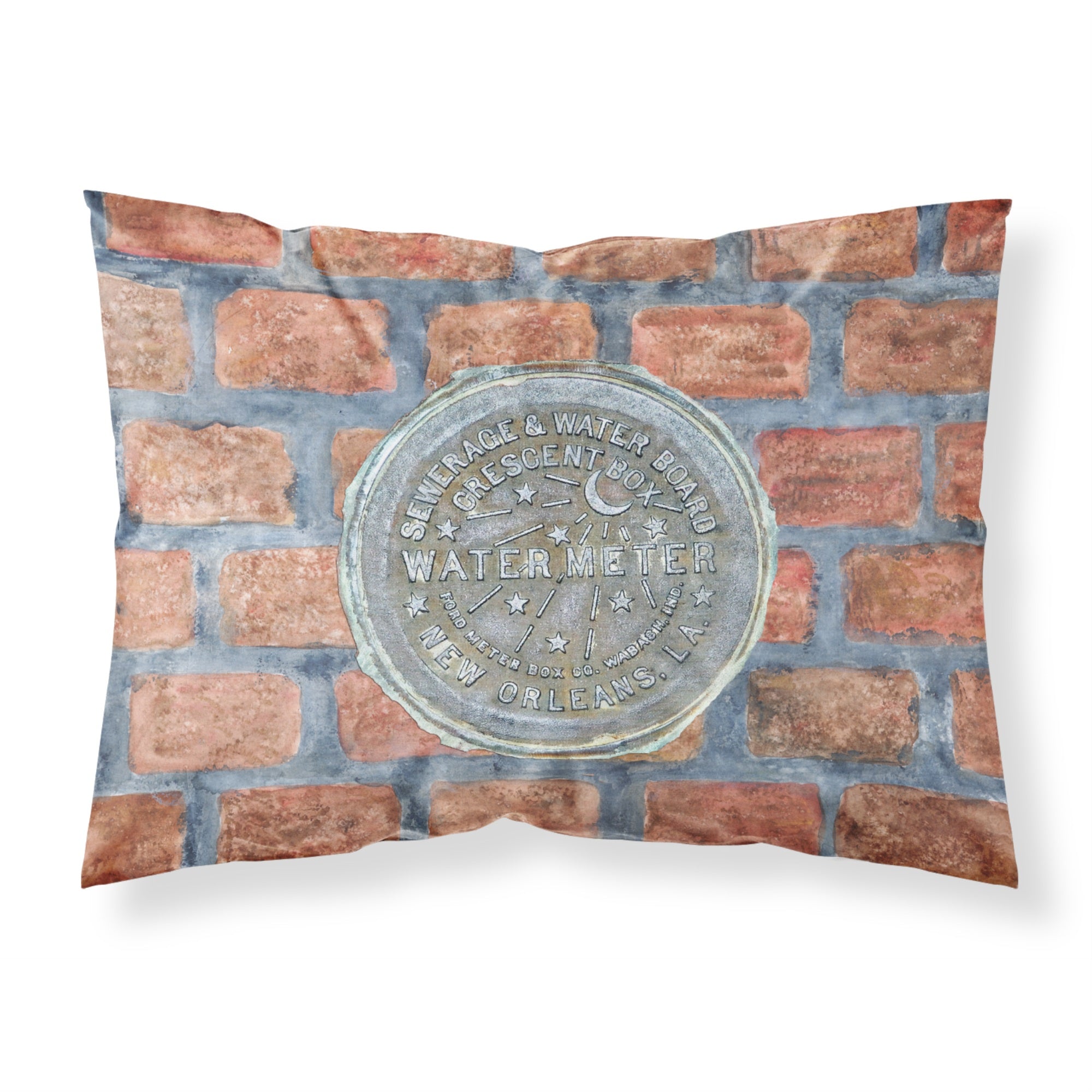 'Caroline'S Treasures 8829Pillowcase New Orleans Water Meter On Bricks Moisture Wicking Fabric Standard Pillowcase, Large, Mult