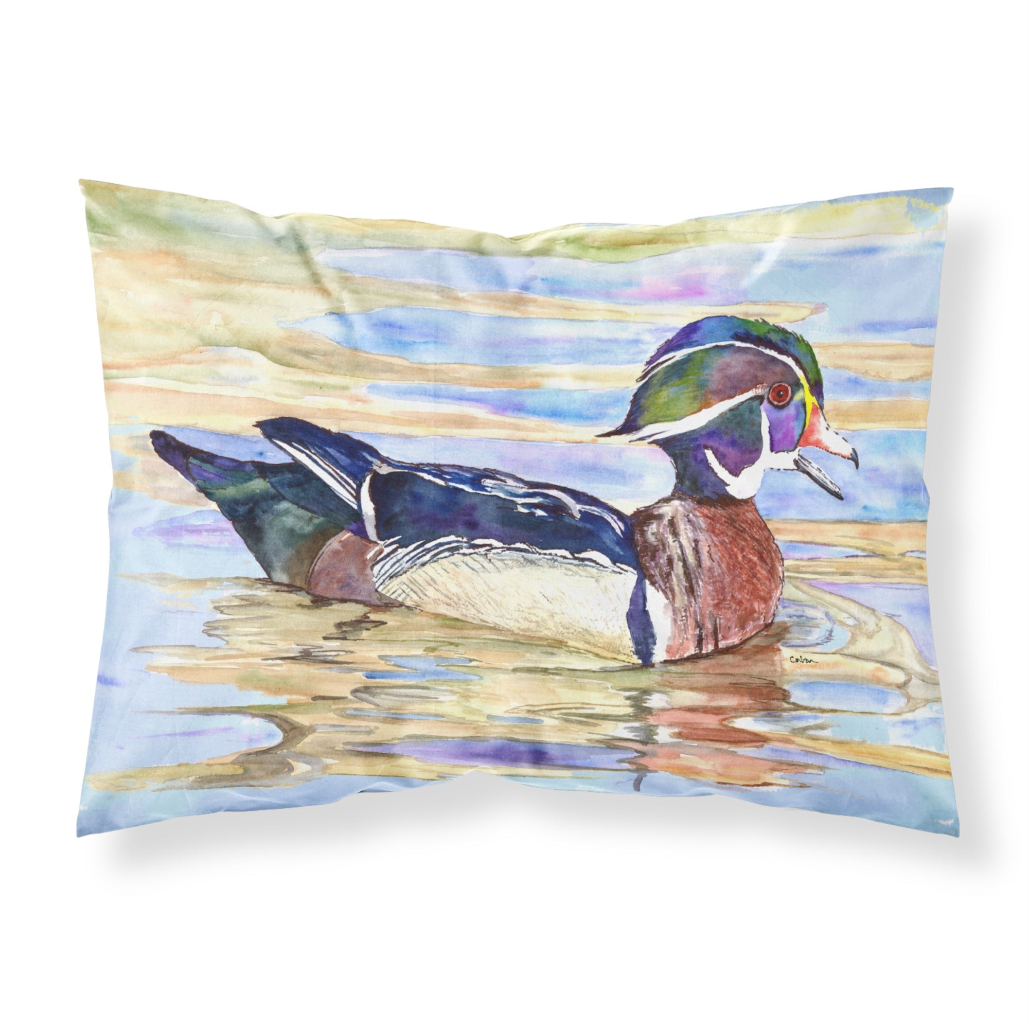 'Caroline'S Treasures 8831Pillowcase Wood Duck Moisture Wicking Fabric Standard Pillowcase, Large, Multicolor'