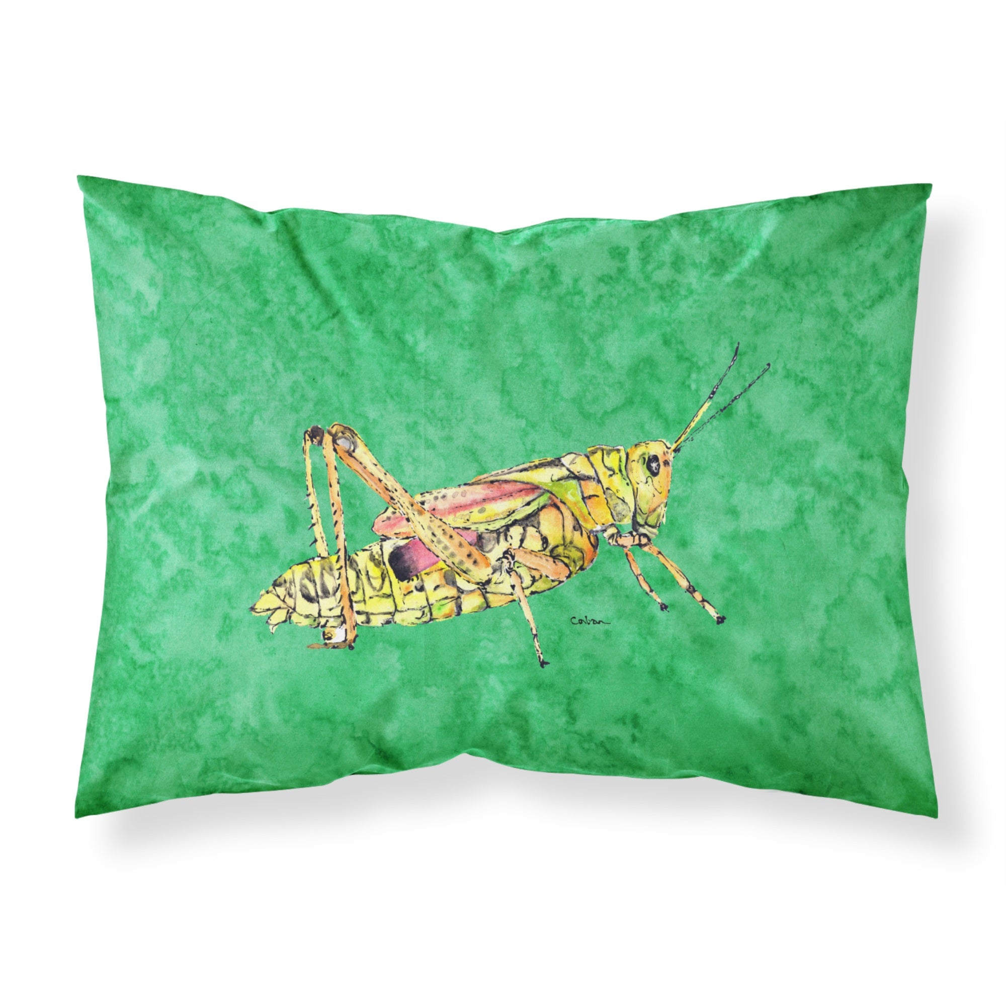 'Caroline'S Treasures 8849Pillowcase Grasshopper On Green Moisture Wicking Fabric Standard Pillowcase, Large, Multicolor'