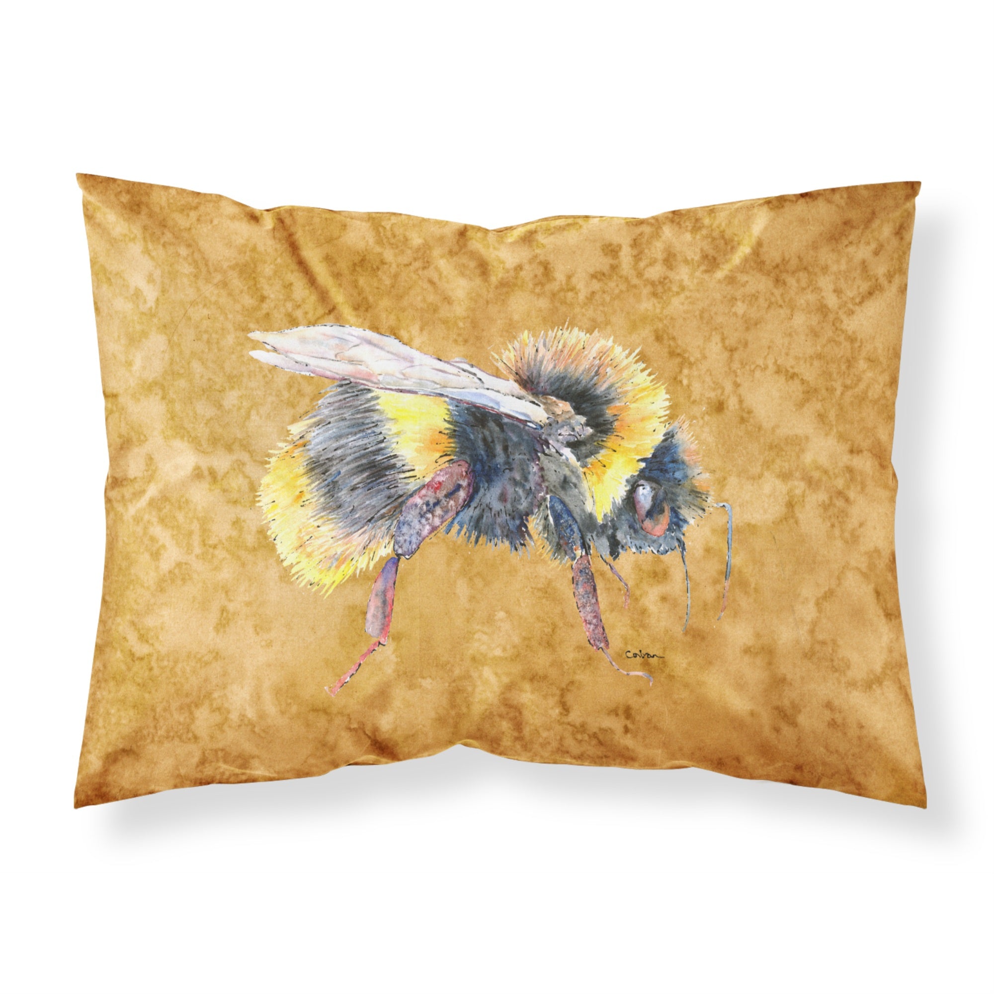 'Caroline'S Treasures 8850Pillowcase Bee On Gold Moisture Wicking Fabric Standard Pillowcase, Large, Multicolor'