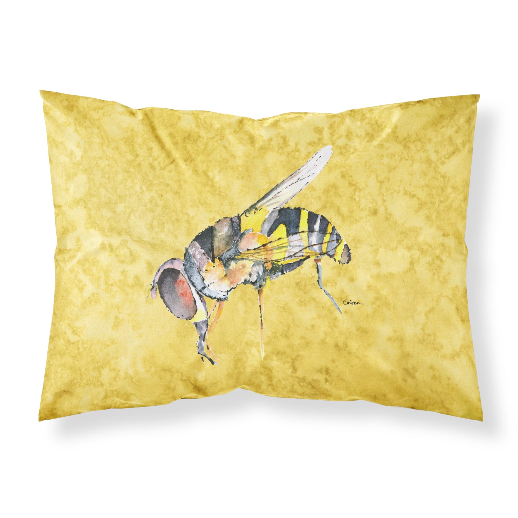 'Caroline'S Treasures 8851Pillowcase Bee On Yellow Moisture Wicking Fabric Standard Pillowcase, Large, Multicolor'