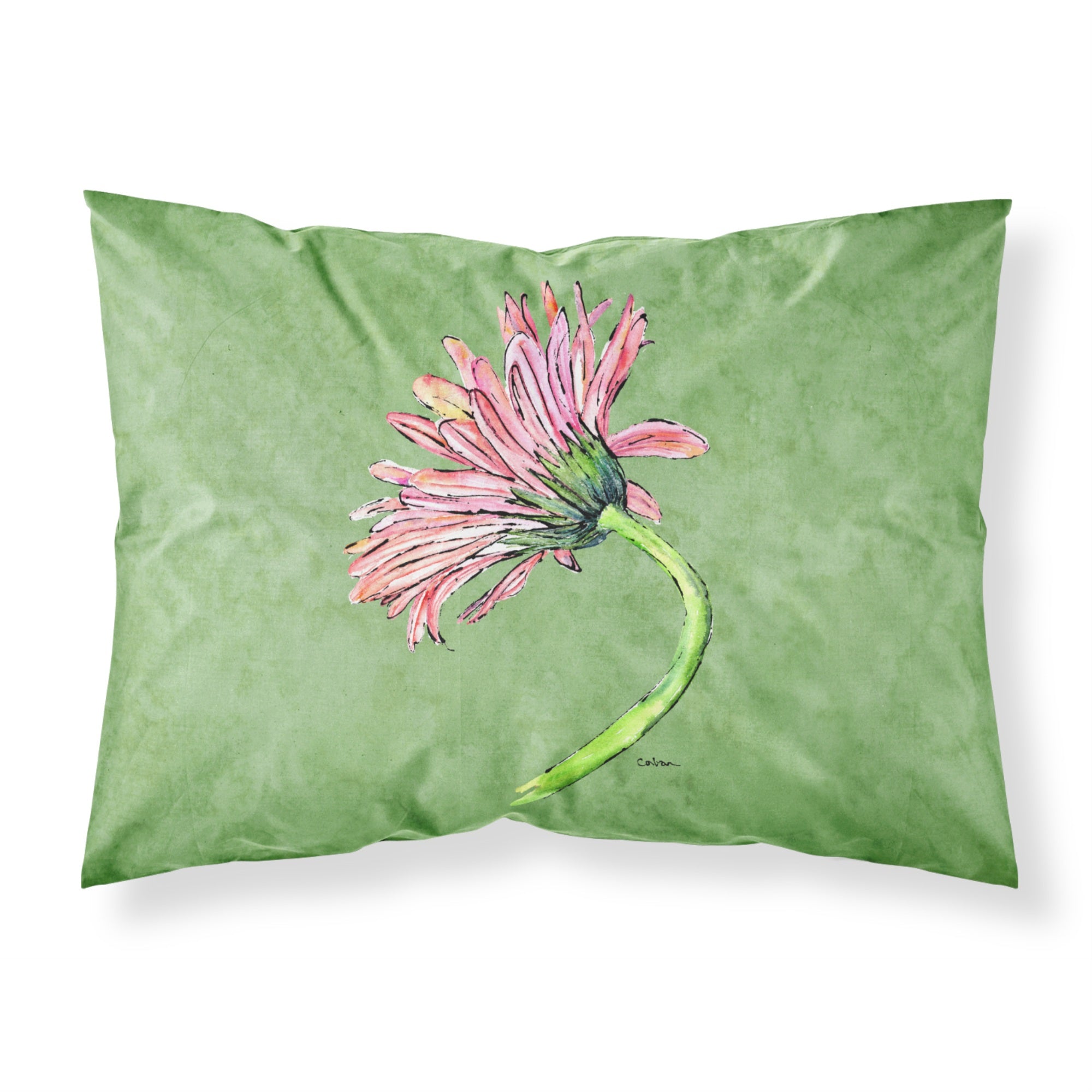 'Caroline'S Treasures 8853Pillowcase Gerber Daisy Pink Moisture Wicking Fabric Standard Pillowcase, Large, Multicolor'