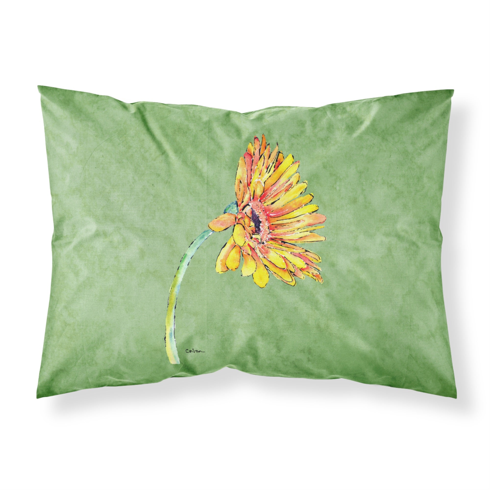 'Caroline'S Treasures 8854Pillowcase Gerber Daisy Orange Moisture Wicking Fabric Standard Pillowcase, Large, Multicolor'