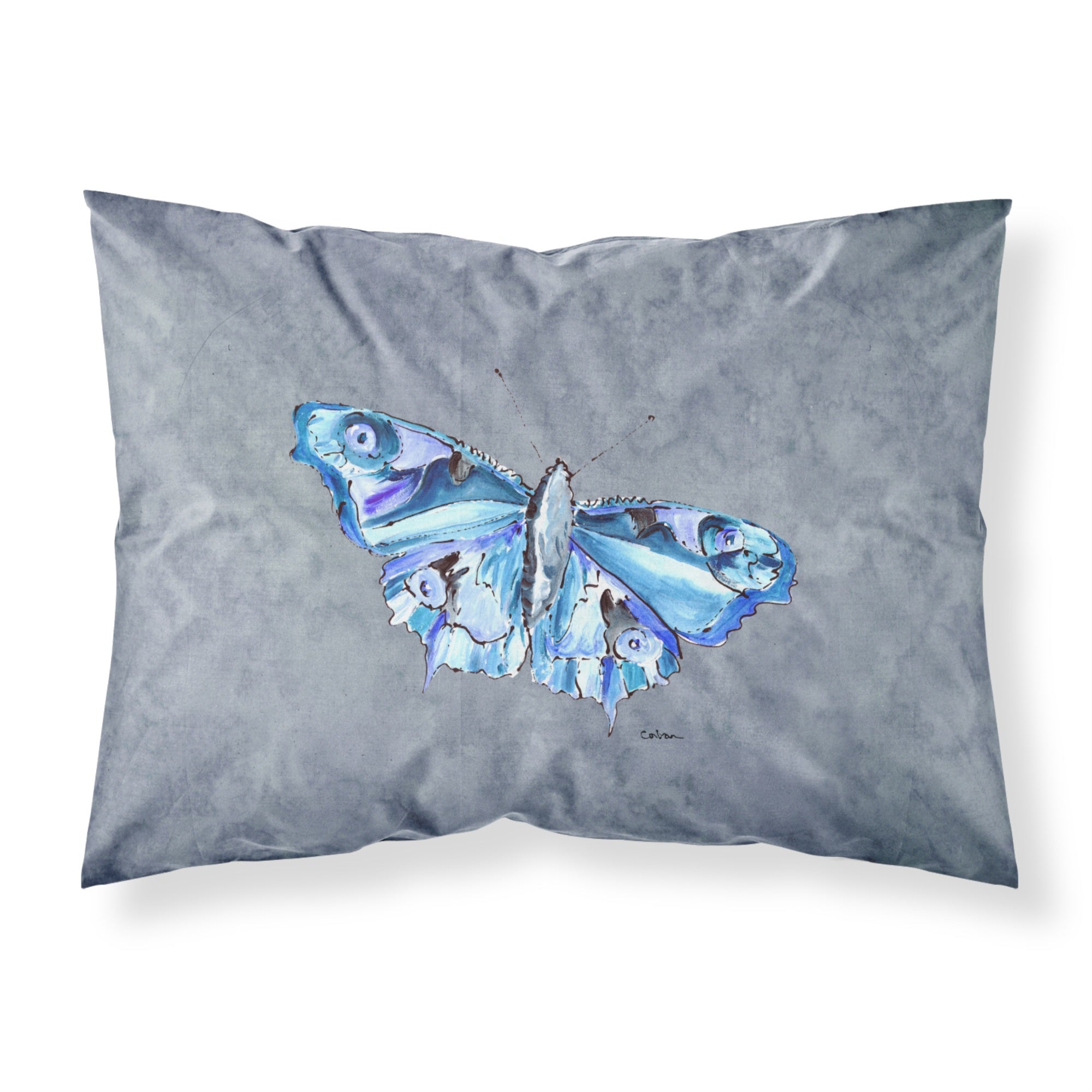 'Caroline'S Treasures 8856Pillowcase Butterfly On Gray Moisture Wicking Fabric Standard Pillowcase, Large, Multicolor'