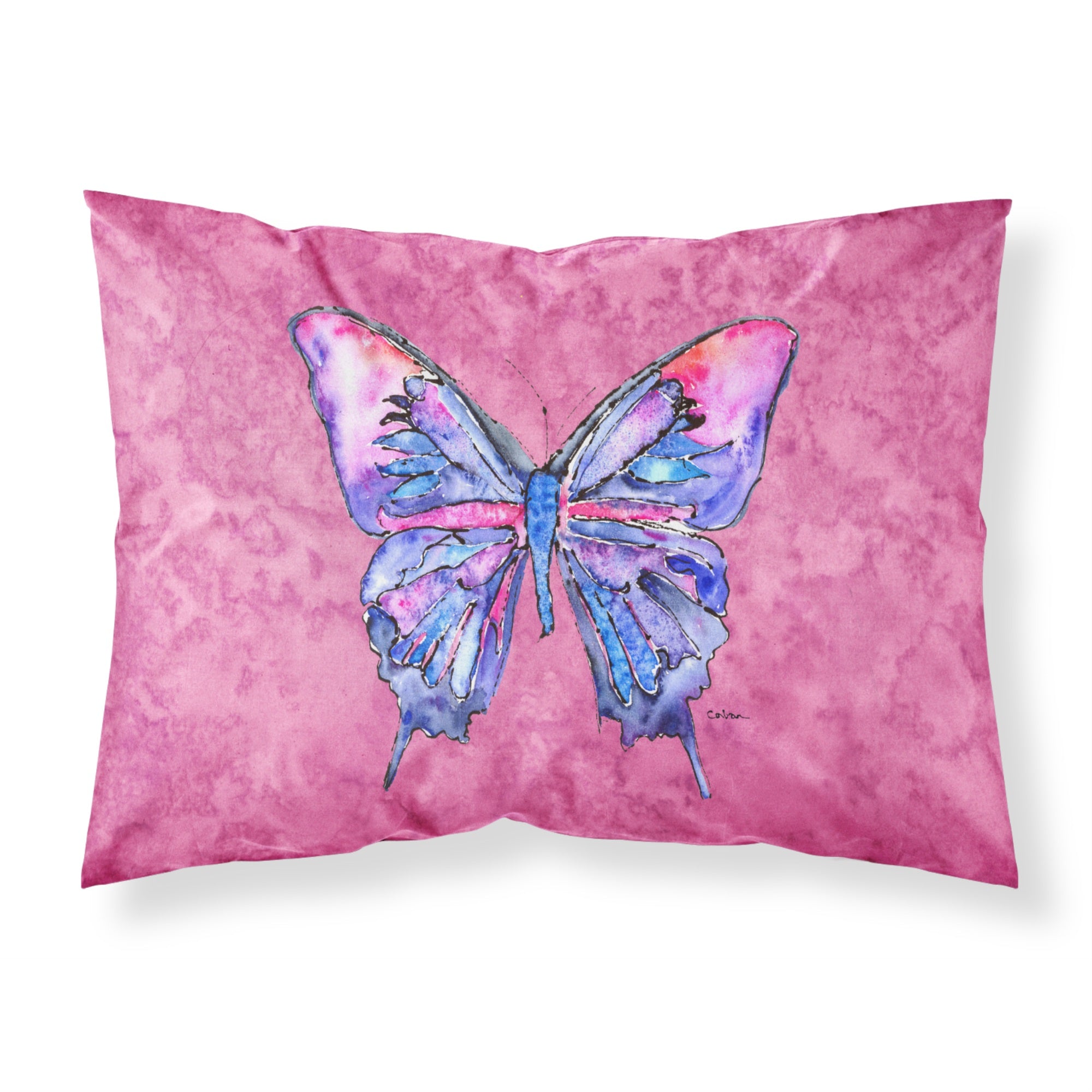 'Caroline'S Treasures Butterfly On Pink Moisture Wicking Fabric Standard Pillowcases, Large, Multicolor'