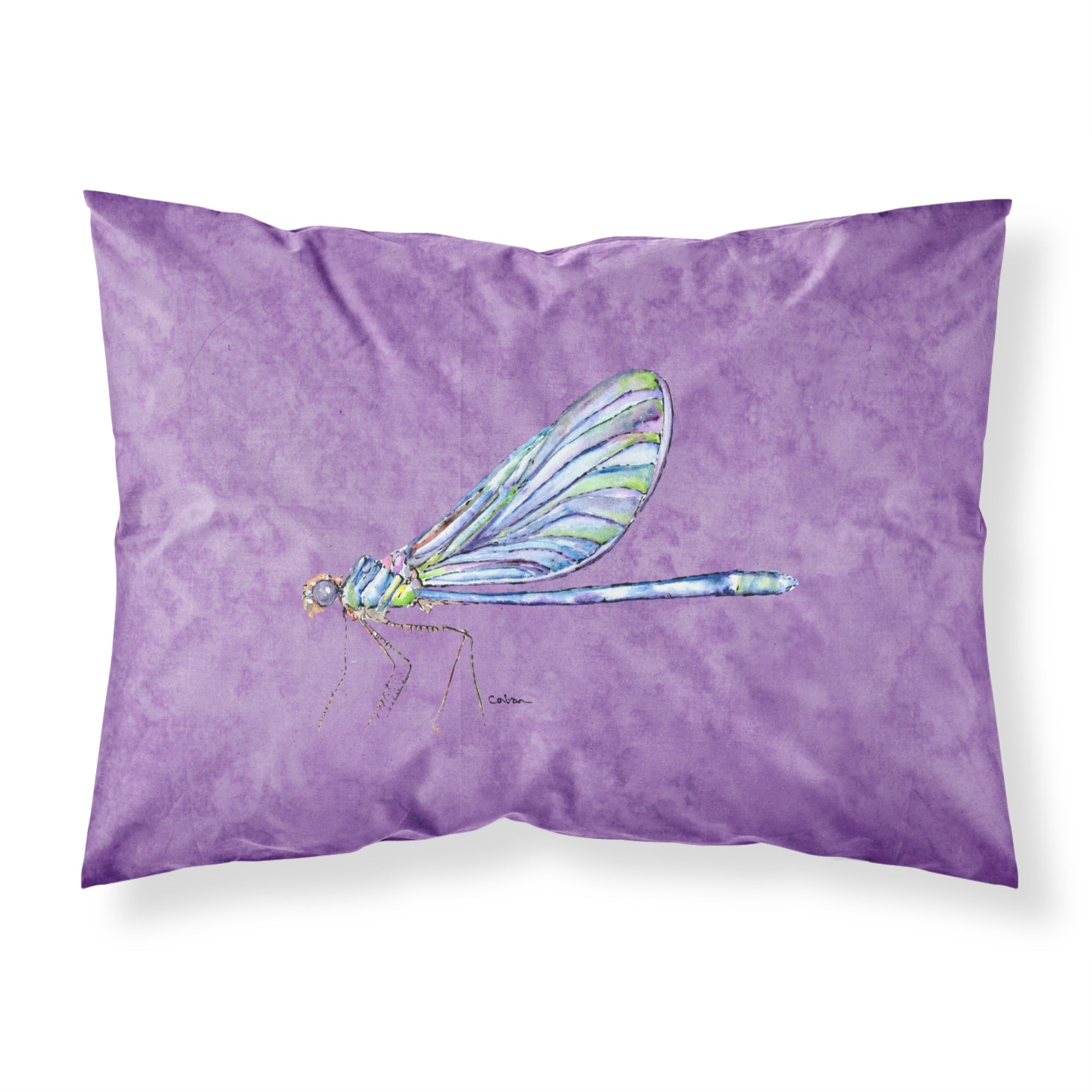 'Caroline'S Treasures 8865Pillowcase Dragonfly On Purple Moisture Wicking Fabric Standard Pillowcase, Large, Multicolor'