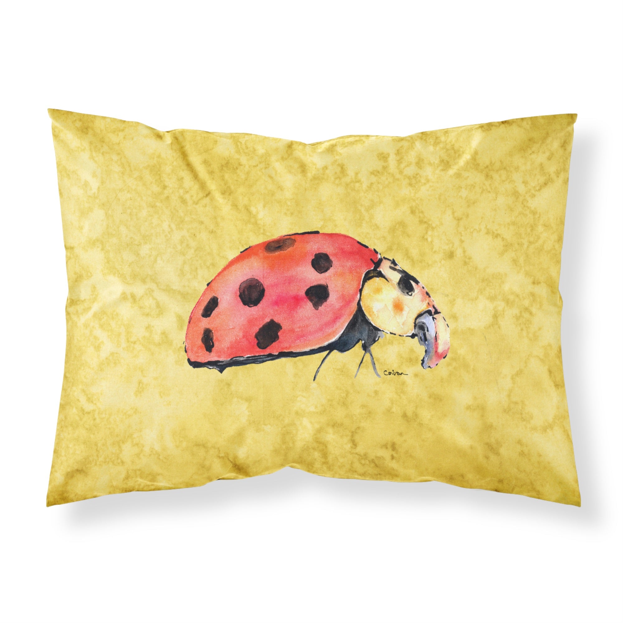 'Caroline'S Treasures 8867Pillowcase Lady Bug On Yellow Moisture Wicking Fabric Standard Pillowcase, Large, Multicolor'