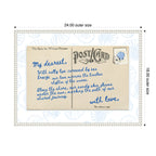 Sylvie Beach Love Letter Blue Framed Canvas by Honey Island Studio