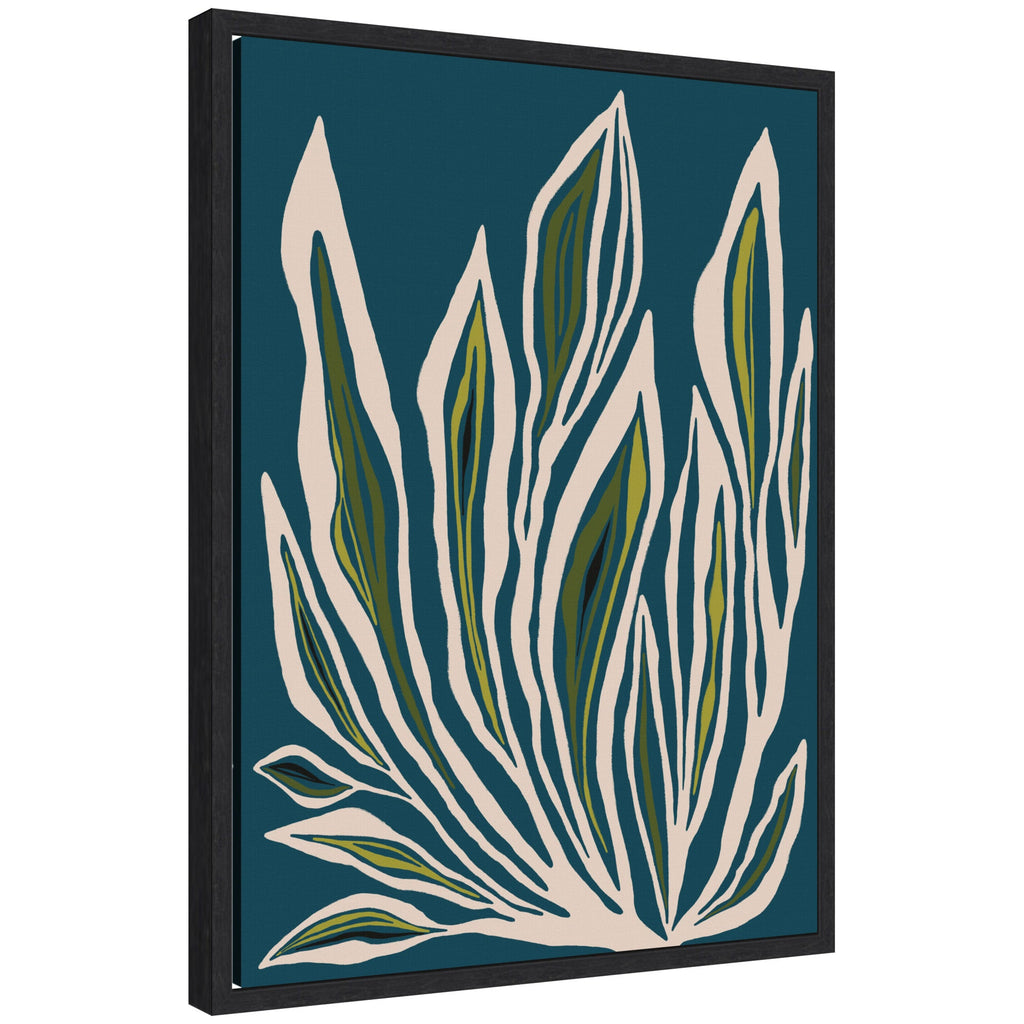 Sylvie Blue Flora 2 Framed Canvas by Alicia Bock