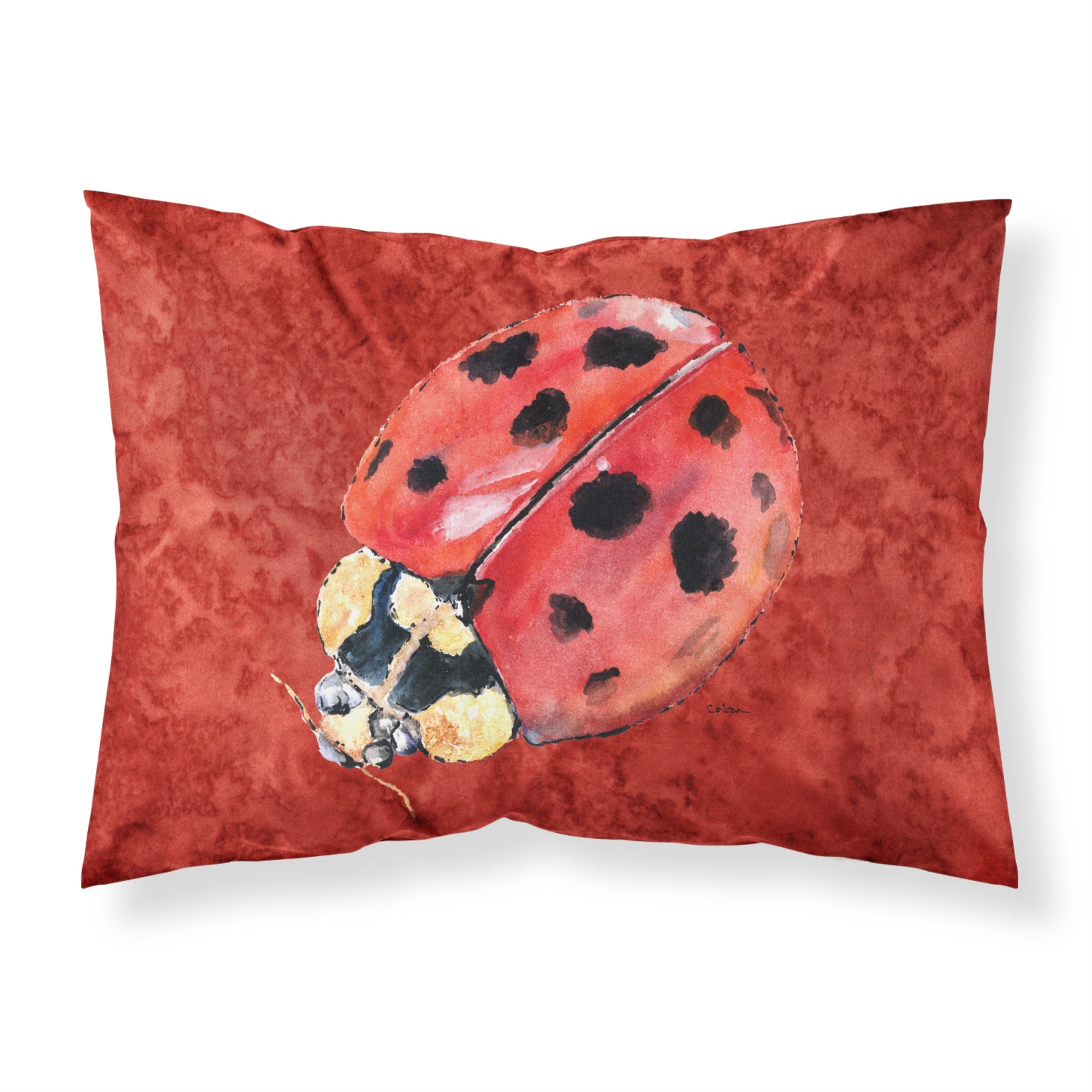 'Caroline'S Treasures 8870Pillowcase Lady Bug On Deep Red Moisture Wicking Fabric Standard Pillowcase, Large, Multicolor'