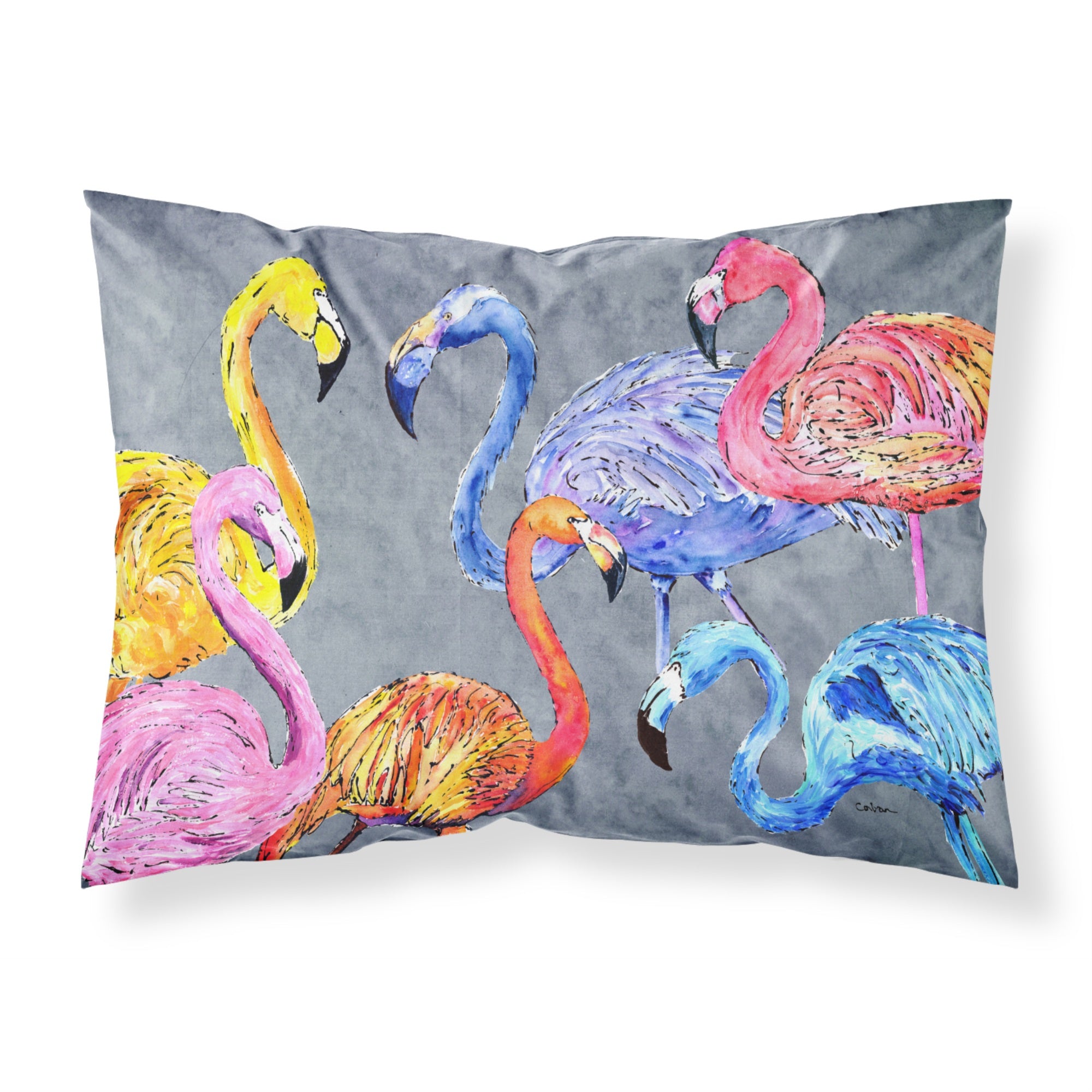 'Caroline'S Treasures 8871Pillowcase Flamingo Six Senses Moisture Wicking Fabric Standard Pillowcase, Large, Multicolor'