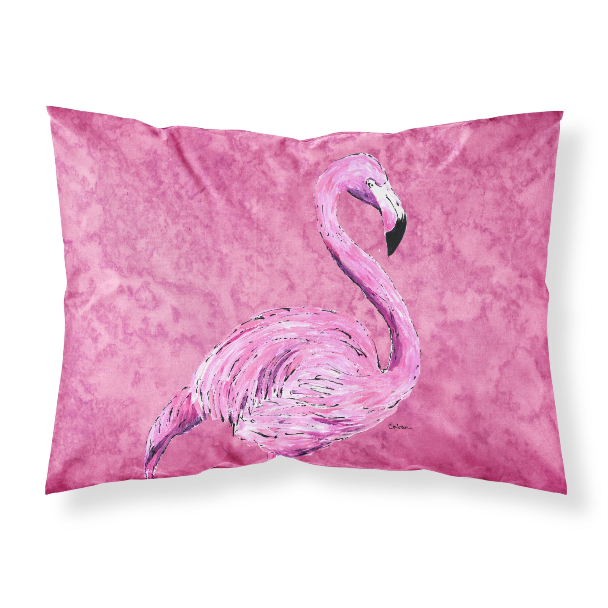 'Caroline'S Treasures 8875Pillowcase Flamingo On Pink Moisture Wicking Fabric Standard Pillowcase, Large, Multicolor'