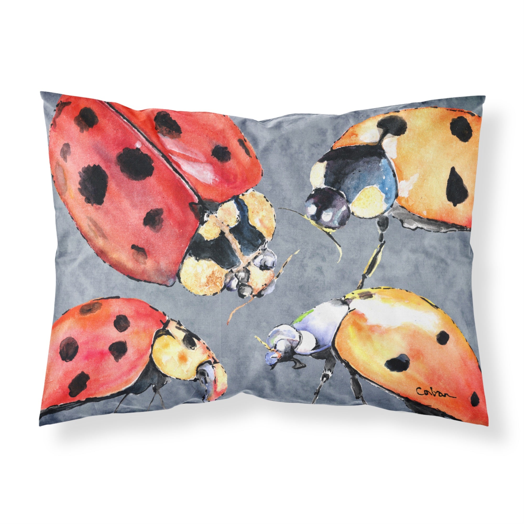 'Caroline'S Treasures 8876Pillowcase Lady Bug Multiple Moisture Wicking Fabric Standard Pillowcase, Large, Multicolor'