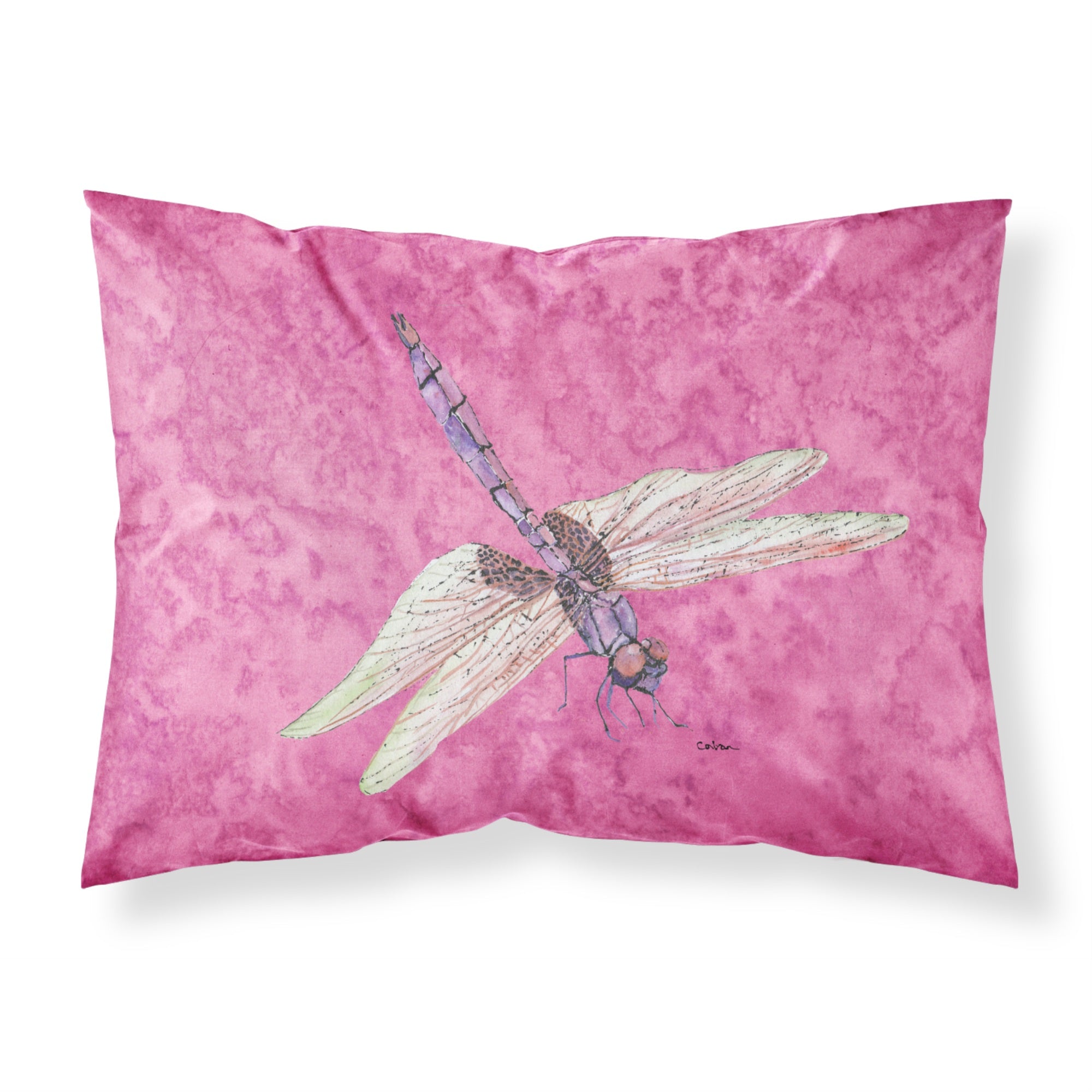 'Caroline'S Treasures 8891Pillowcase Dragonfly On Pink Moisture Wicking Fabric Standard Pillowcase, Large, Multicolor'
