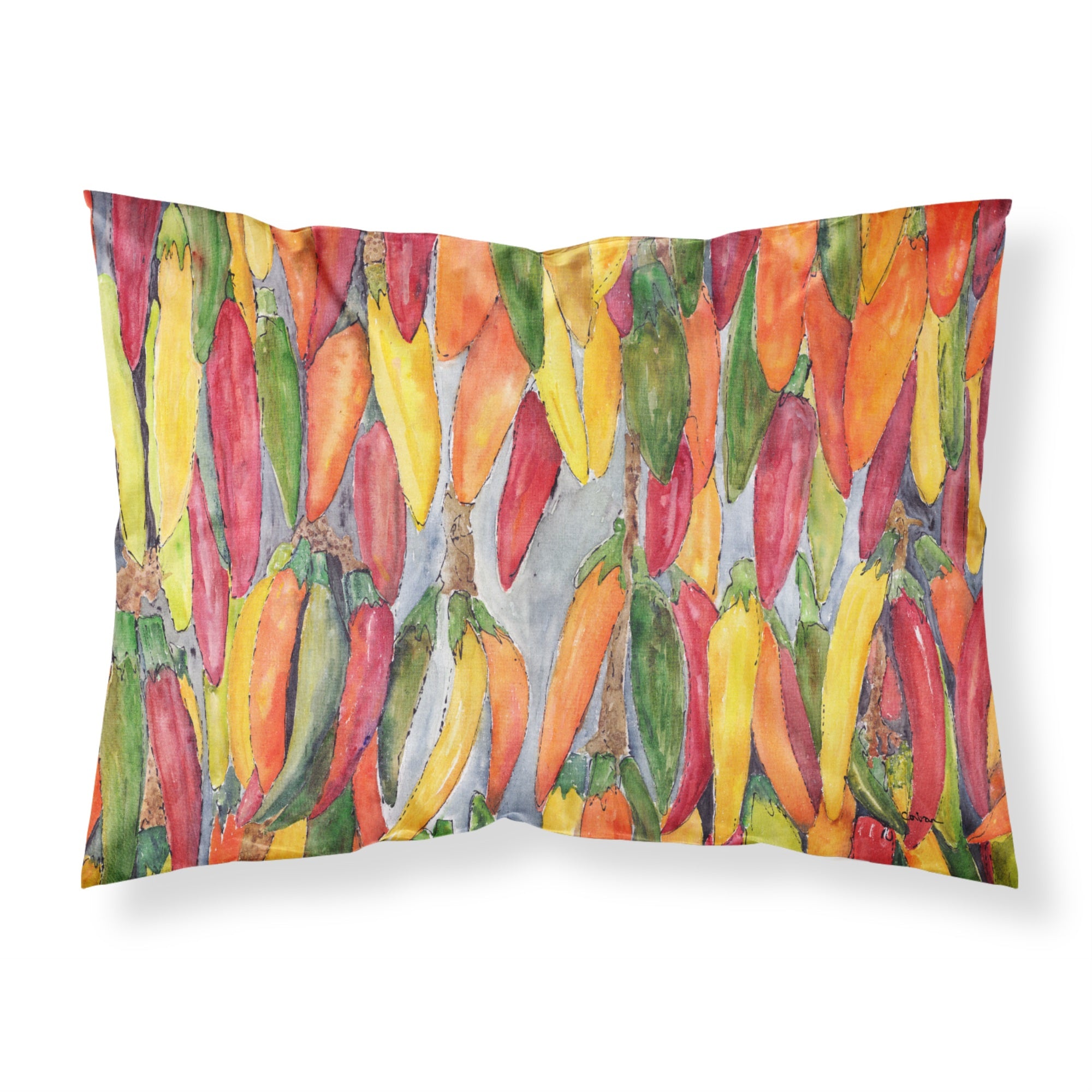 'Caroline'S Treasures 8893Pillowcase Hot Peppers Moisture Wicking Fabric Standard Pillowcase, Large, Multicolor'