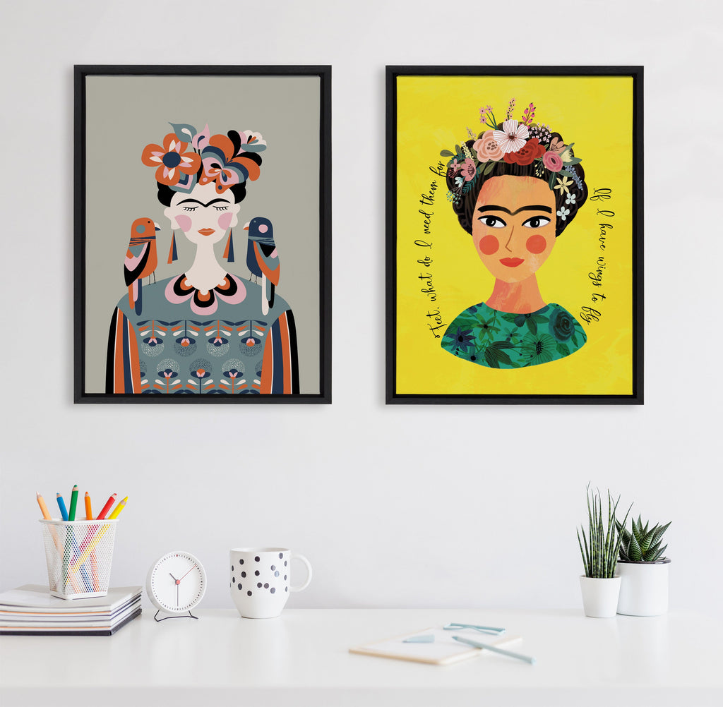 Sylvie MCM Frida Kahlo Framed Canvas by Rachel Lee of My Dream Wall