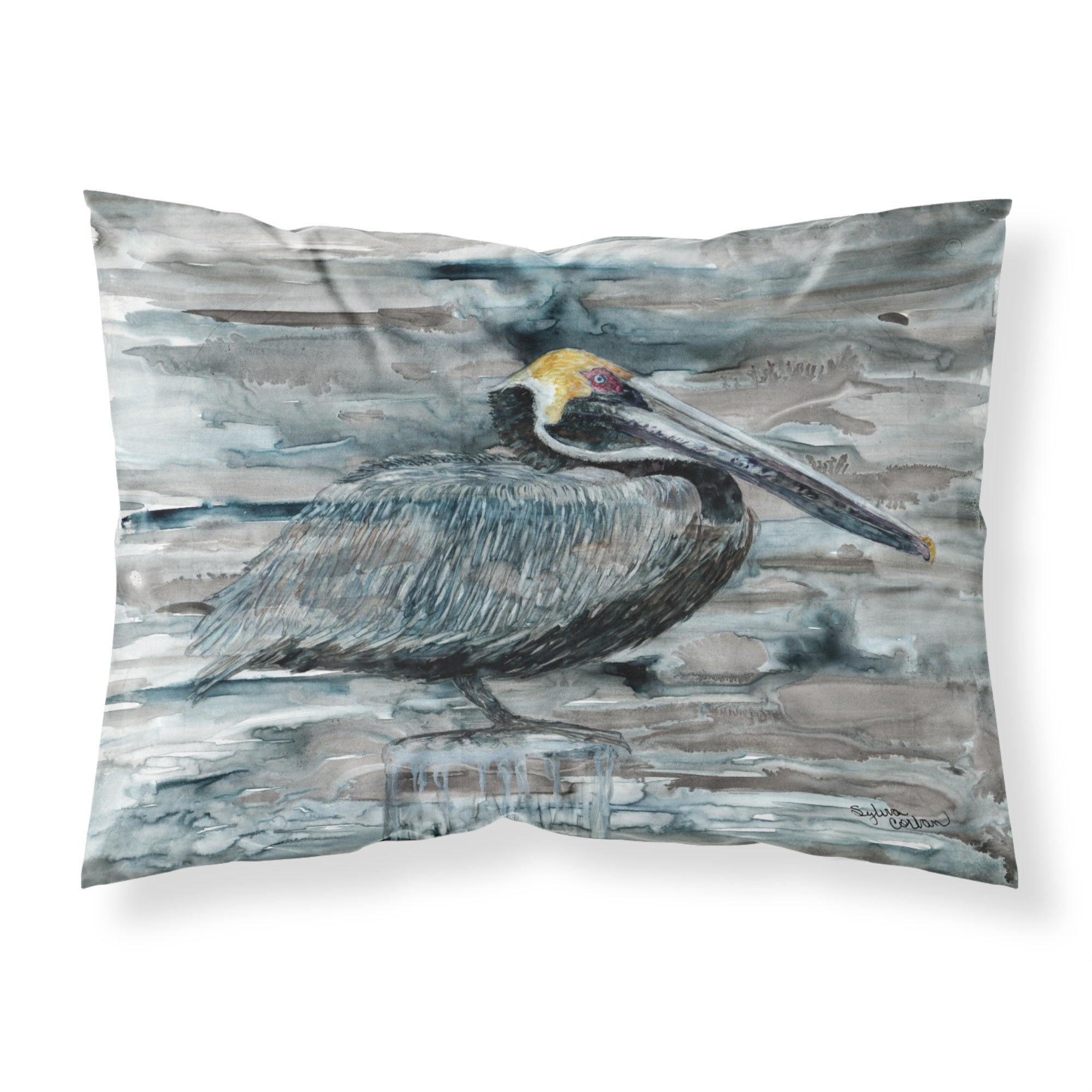 'Caroline'S Treasures 8946Pillowcase Pelican In Grey Fabric Standard Pillowcase, Large, Multicolor'