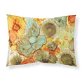 'Caroline'S Treasures Abstract Flowers Teal And Orange Fabric Standard Pillowcase 8959Pillowcase, Multicolor'