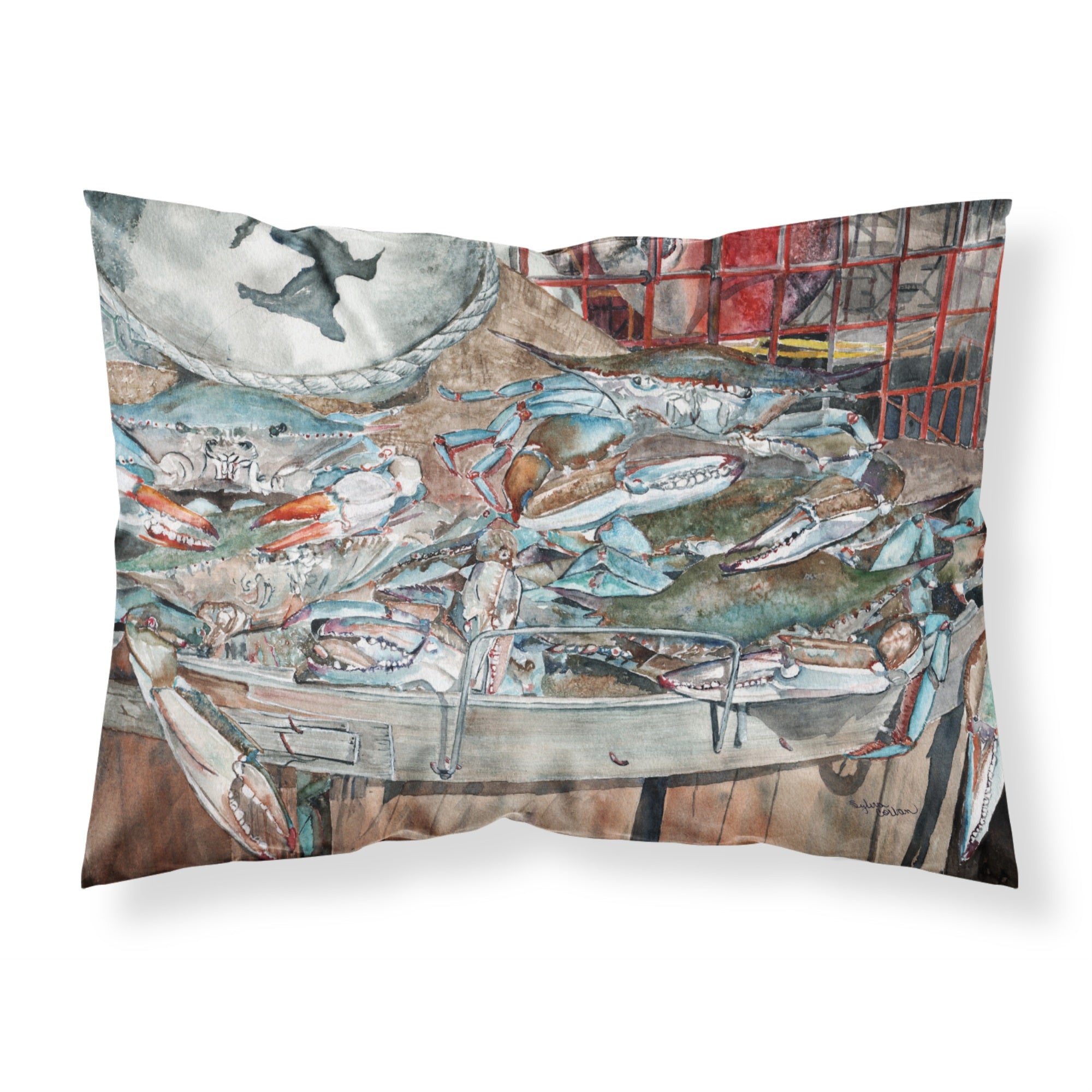 'Caroline'S Treasures Basket Full Of Blue Crabs Fabric Standard Pillowcase 8961Pillowcase, Multicolor'
