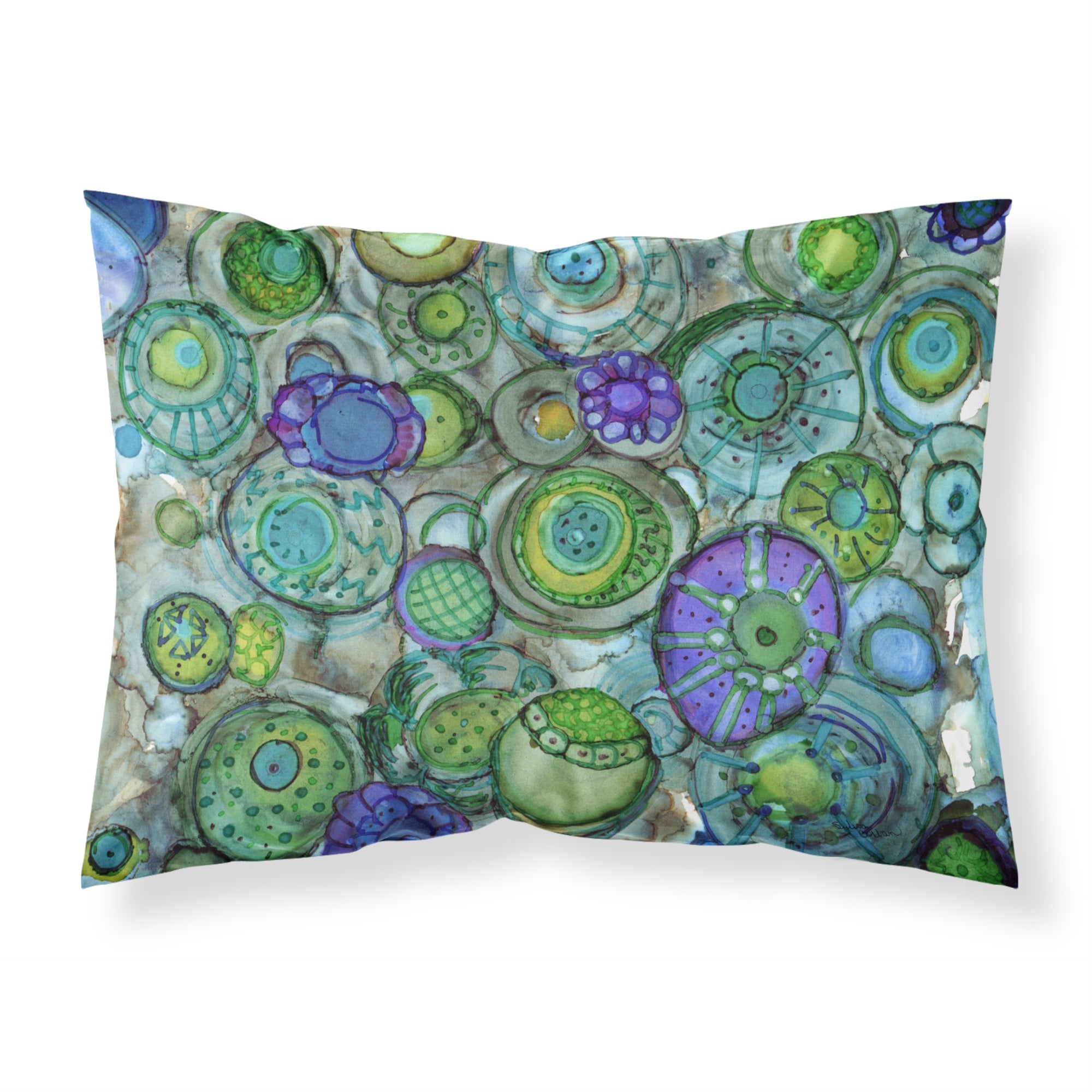 'Caroline'S Treasures Abstract In Blues And Greens Fabric Standard Pillowcase 8962Pillowcase, Multicolor'