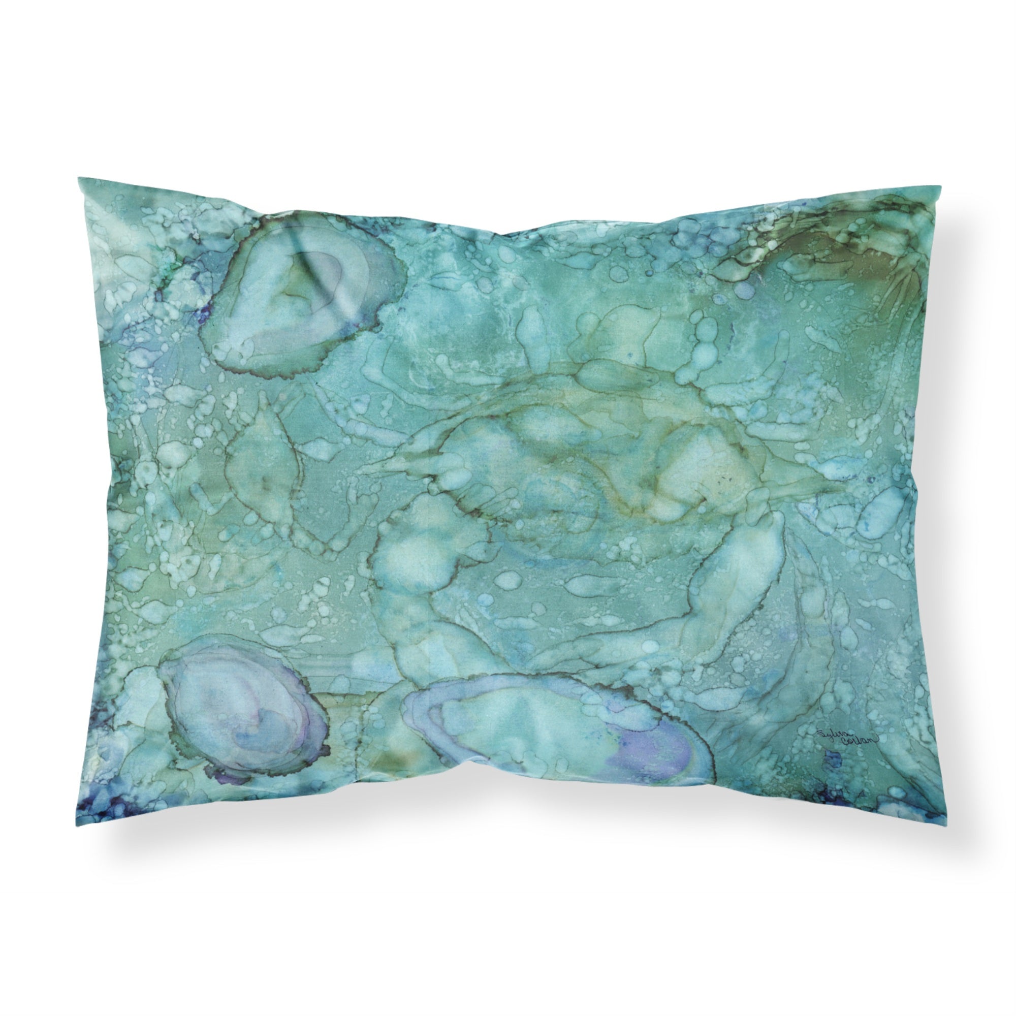 'Caroline'S Treasures '' Abstract Crabs And Oysters'' Printed, Polyester Envelope Closure Pillowcase, Standard, Multicolor'